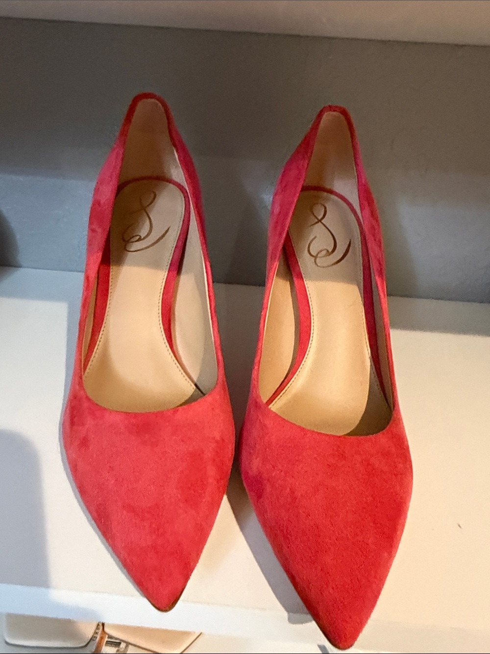 Women's Coral Suede Pointed-Toe Stiletto Pumps - Picture 4 of 8